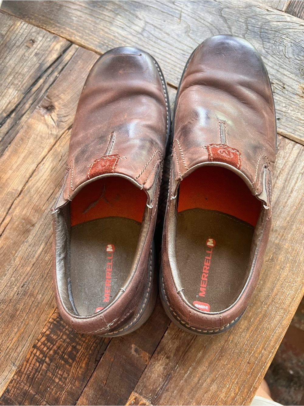 Merrell Realm Moc Men's Brown Cinnamon  leather Slip-On Casual Shoes